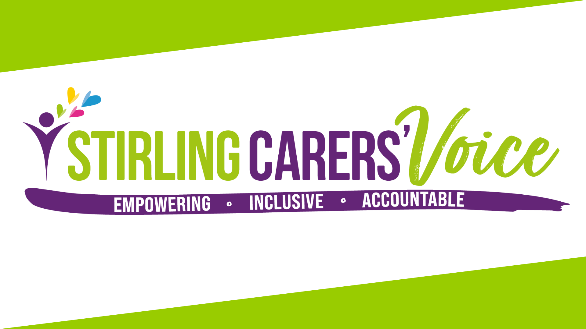Carers-Voice-Pc7PyC.tmp_ Stirling Carers' Voice logo with text Empowering • Inclusive • Accountable on a white and green background.